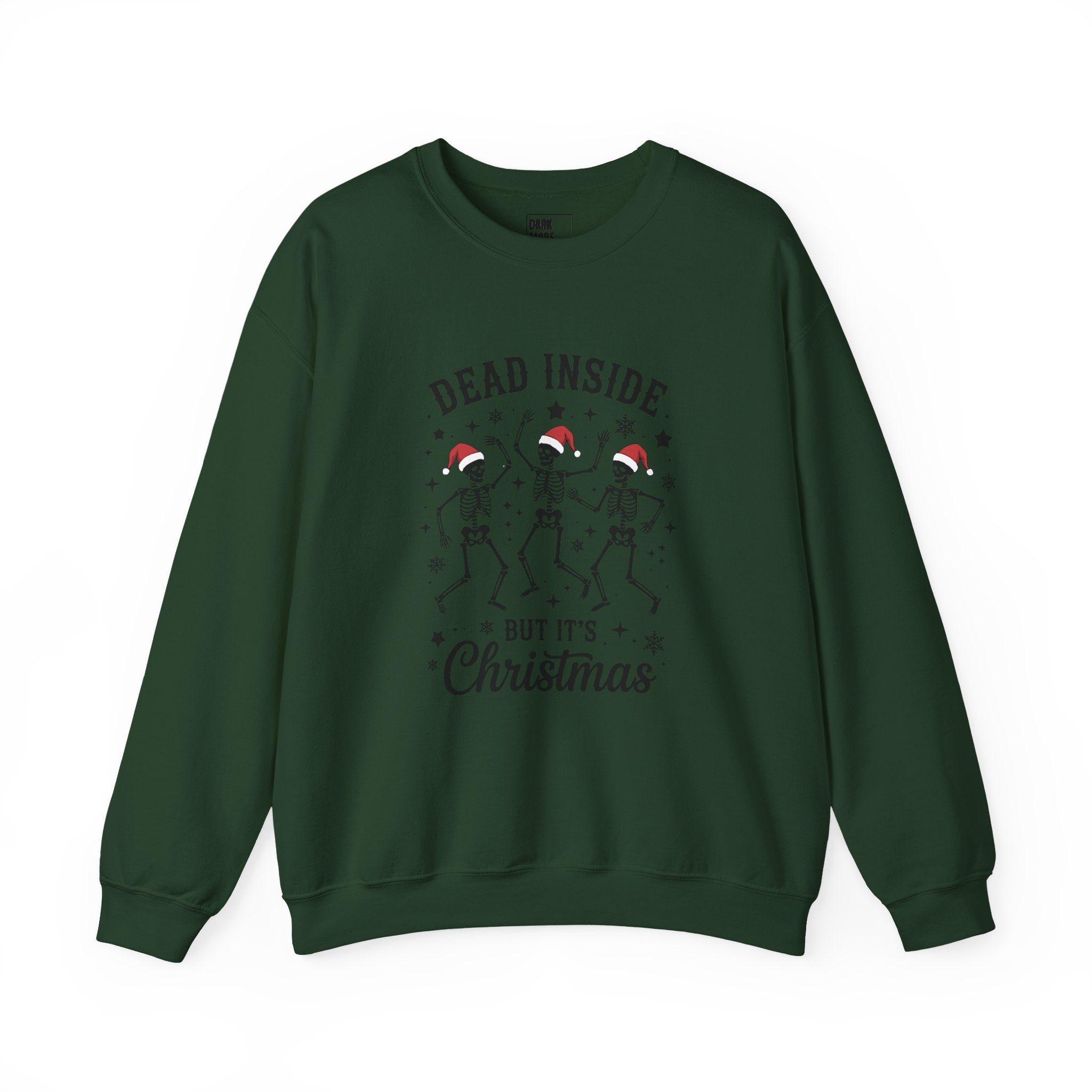 Christmas Sweatshirt — "Dead Inside But It's Christmas" Skeleton Holiday Crewneck