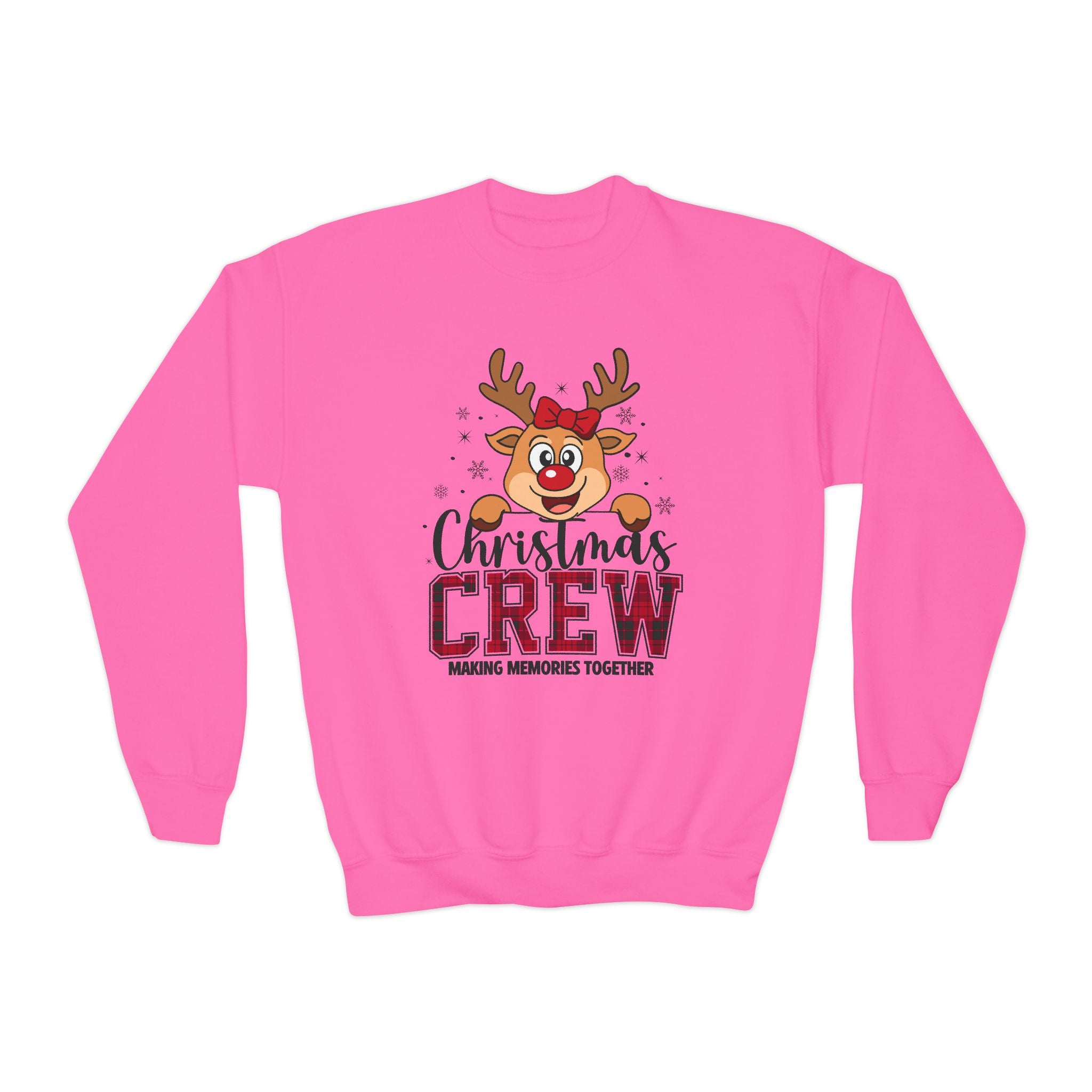 Christmas Crew Youth Sweatshirt – Reindeer 'Making Memories Together' Holiday Crewneck