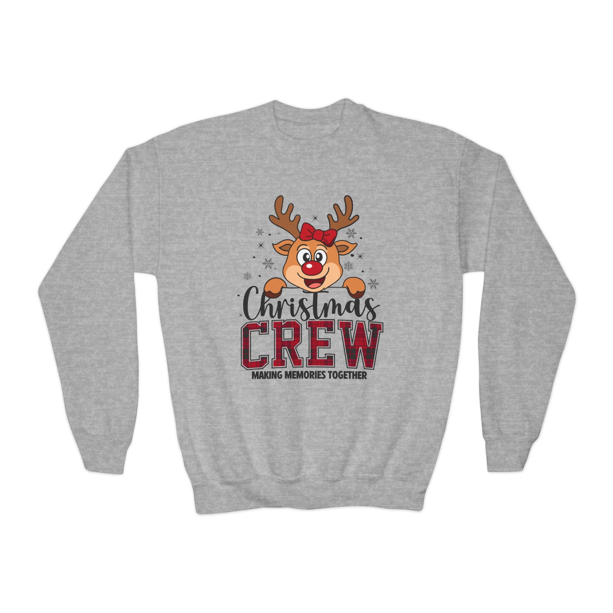 Christmas Crew Youth Sweatshirt – Reindeer 'Making Memories Together' Holiday Crewneck