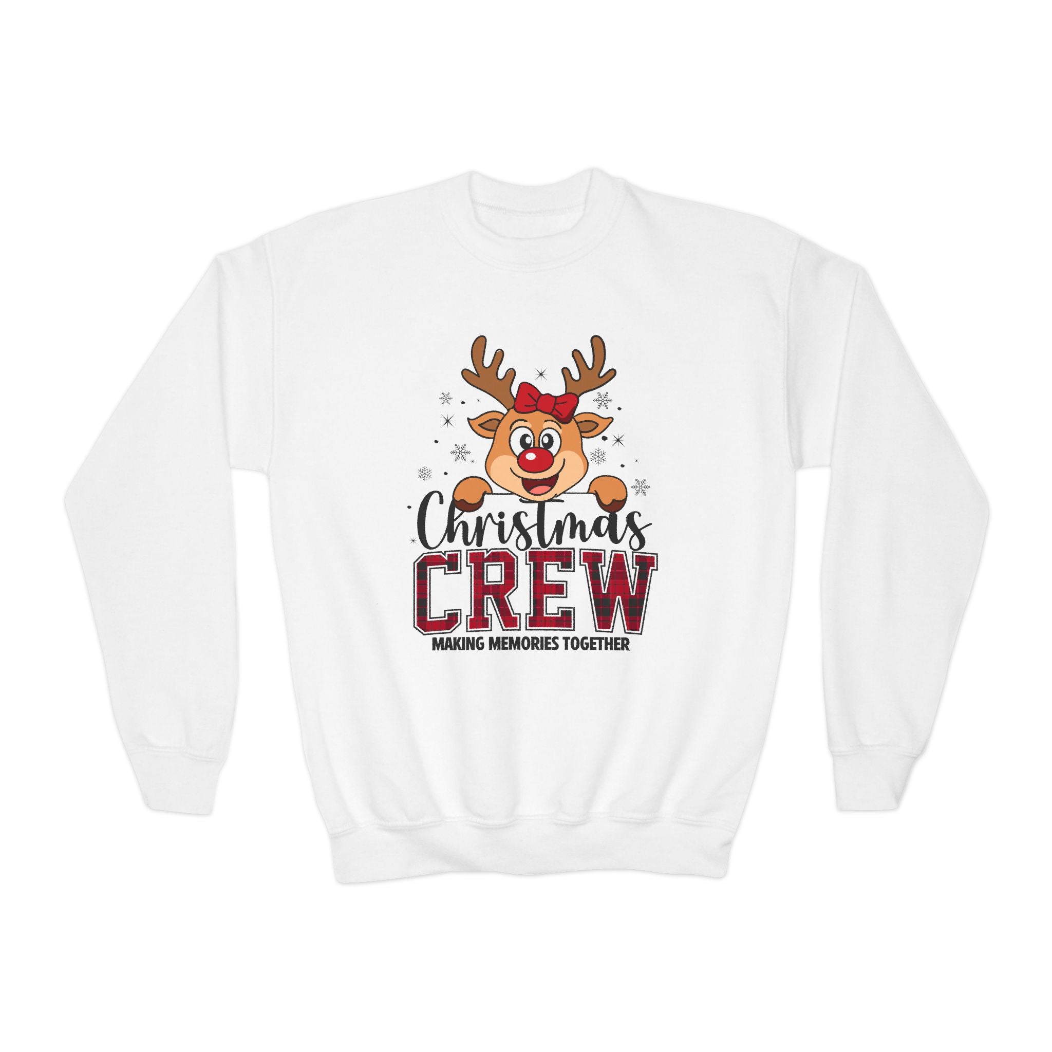 Christmas Crew Youth Sweatshirt – Reindeer 'Making Memories Together' Holiday Crewneck