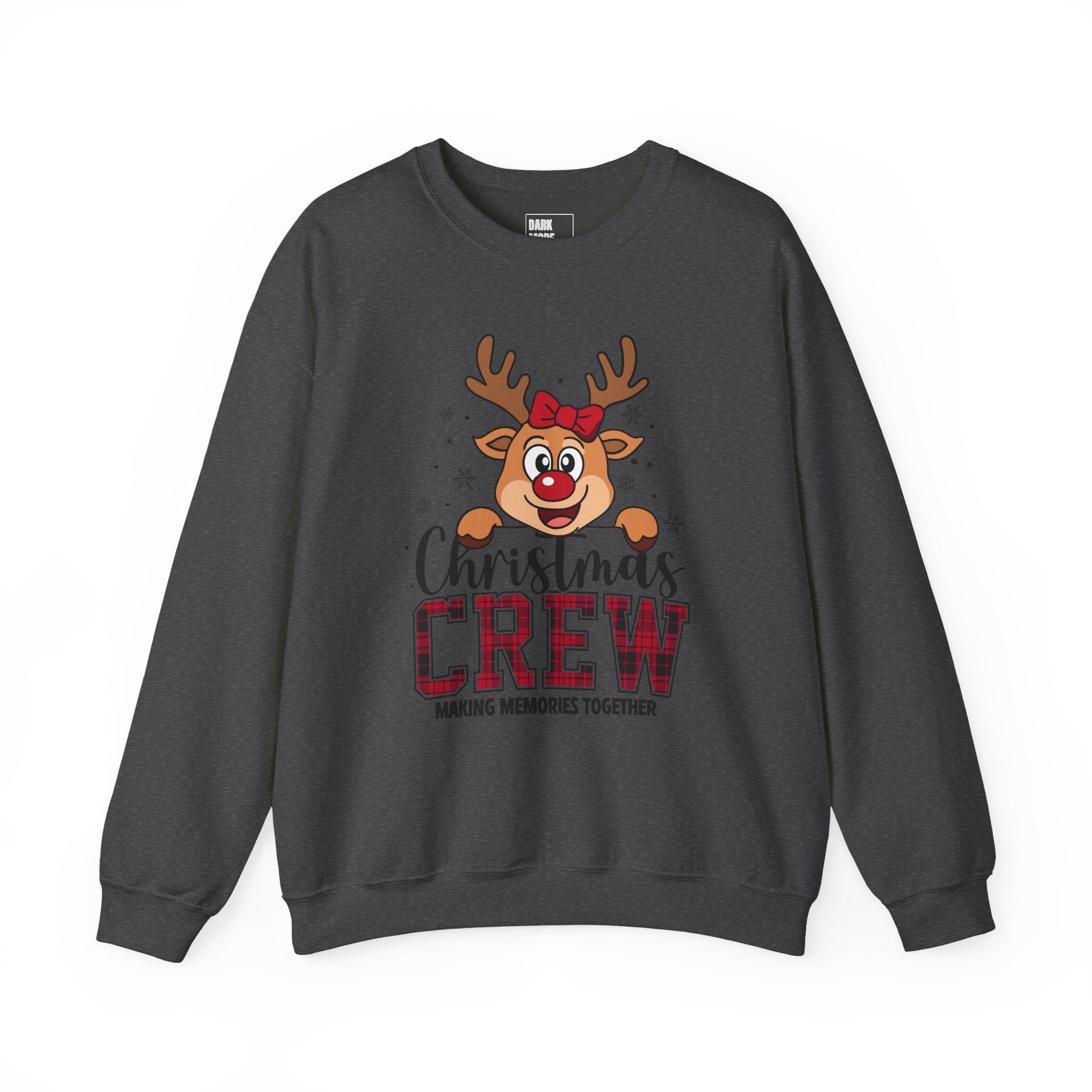 Christmas Crew Sweatshirt — Cute Reindeer "Christmas Crew: Making Memories Together" Holiday Pullover