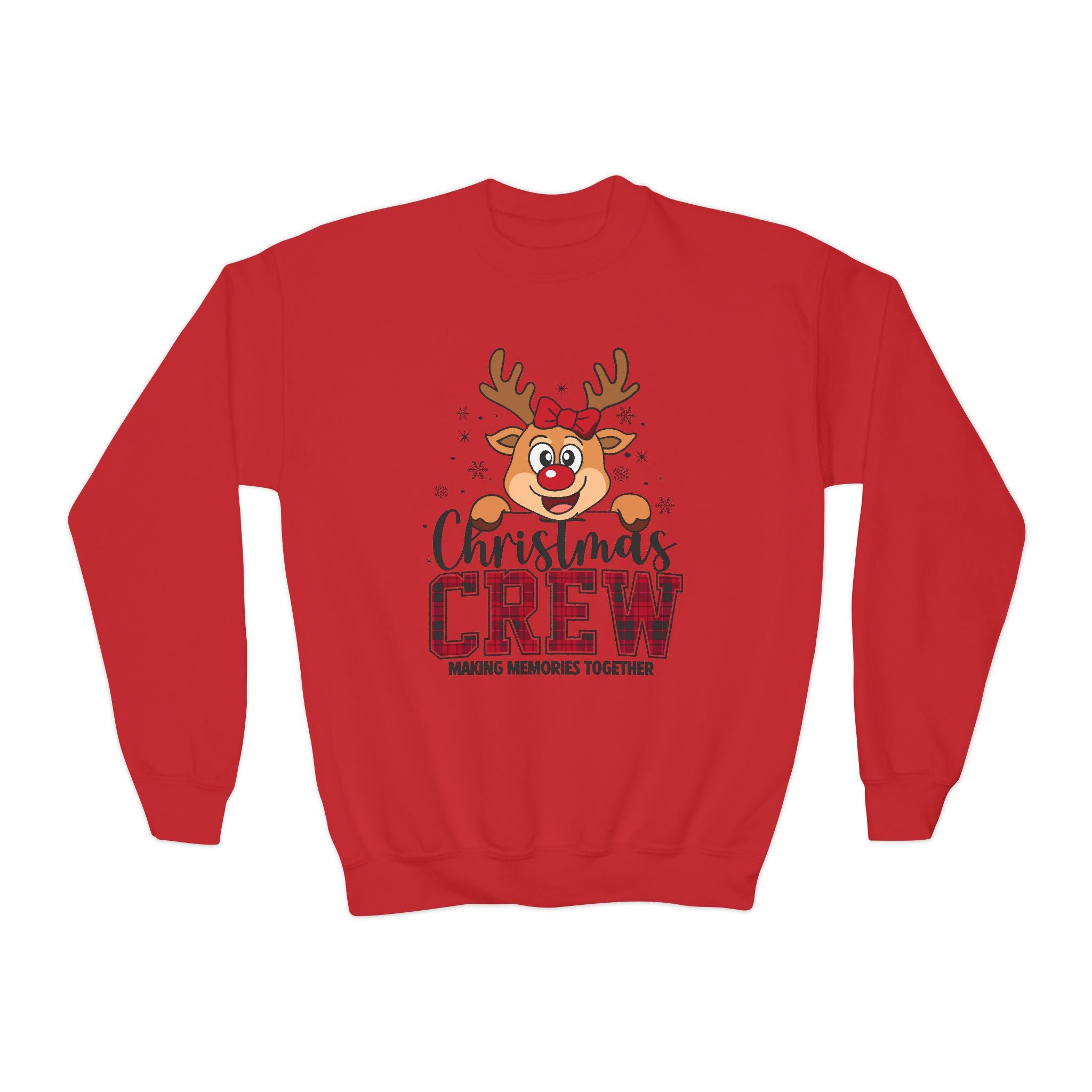 Christmas Crew Youth Sweatshirt – Reindeer 'Making Memories Together' Holiday Crewneck